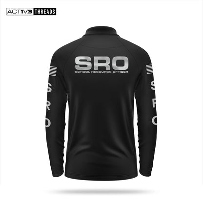 [SCHOOL RESOURCE OFFICER] Reflective Men's Performance Polo Long Sleeve [BLK/REF]-13 Fifty Apparel