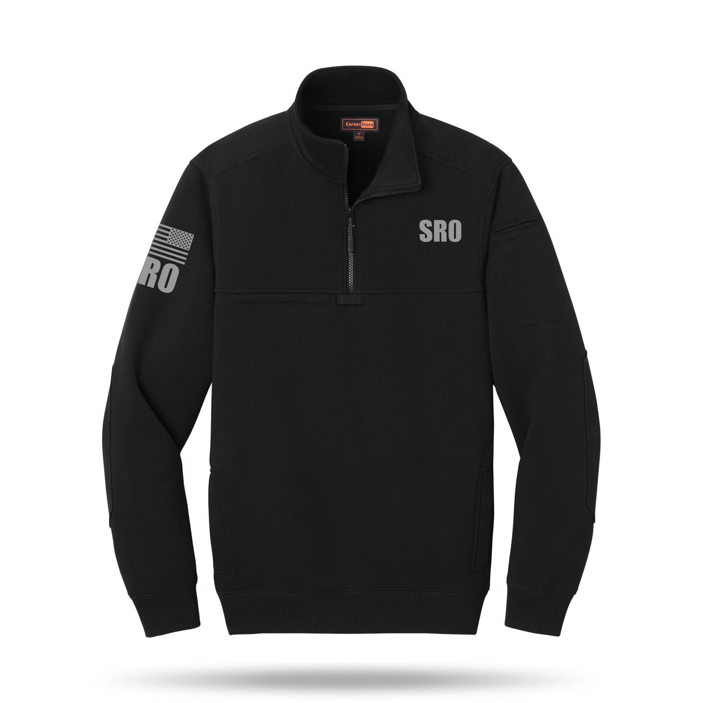 [SCHOOL RESOURCE OFFICER] Tough Fleece Quarter Zip [BLK/GRY]﻿-13 Fifty Apparel