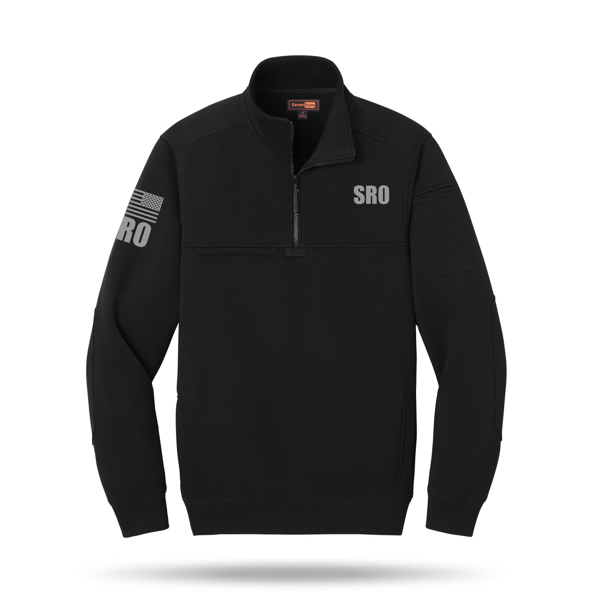 [SCHOOL RESOURCE OFFICER] Tough Fleece Quarter Zip [BLK/GRY]﻿-13 Fifty Apparel