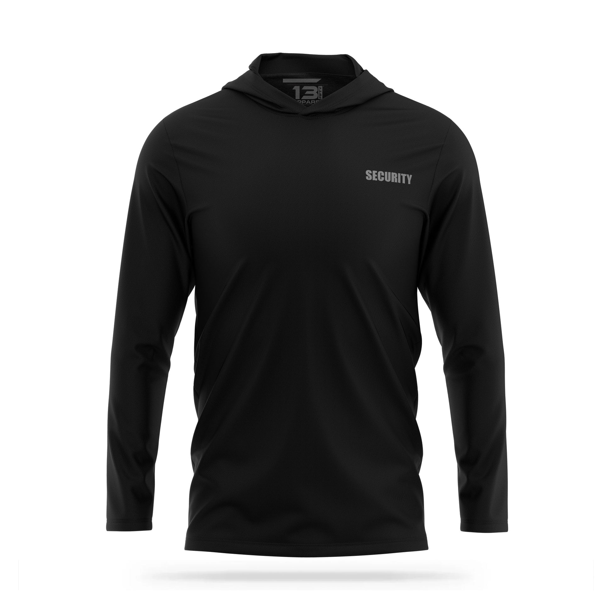 [SECURITY] Men's Hooded Long Sleeve [BLK/GRY]-13 Fifty Apparel