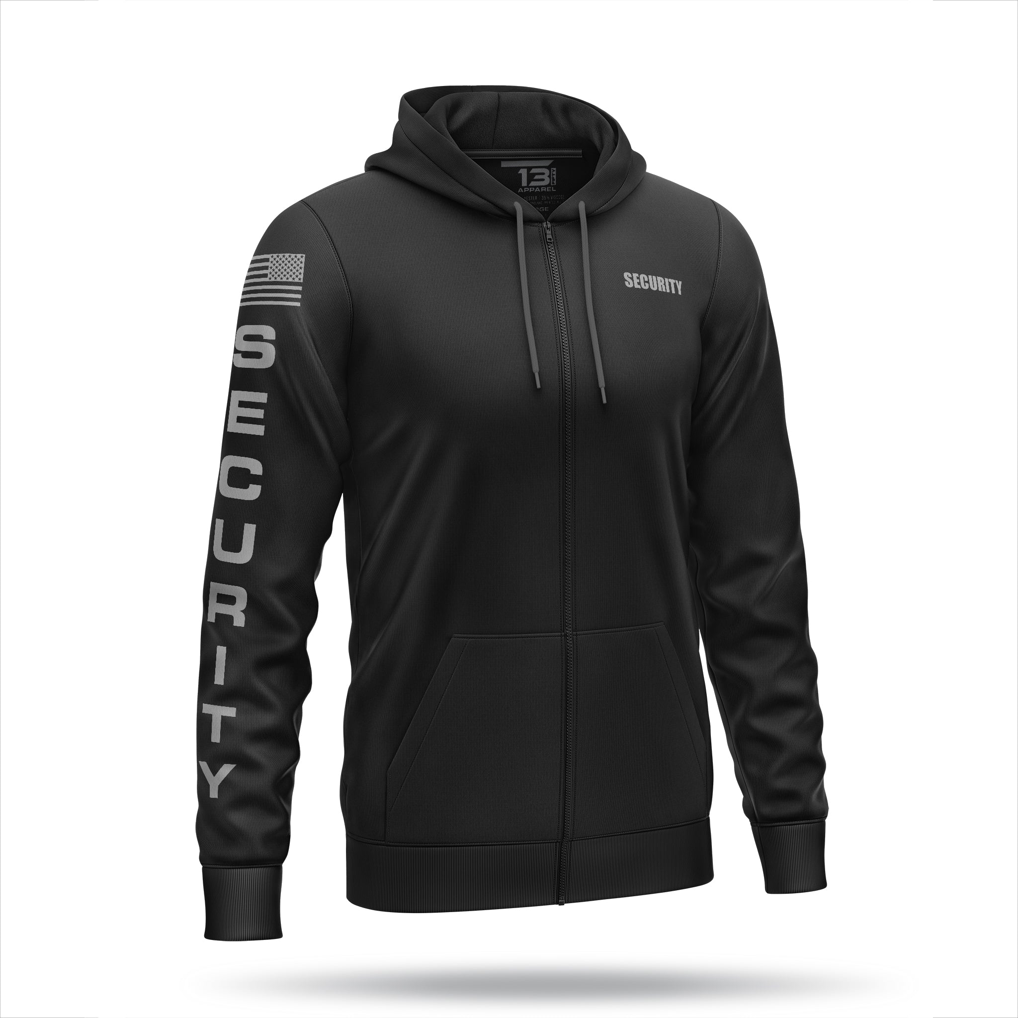 SECURITY] Performance Full-Zip Hoodie [BLK/GRY]﻿﻿﻿ | 13 Fifty Apparel