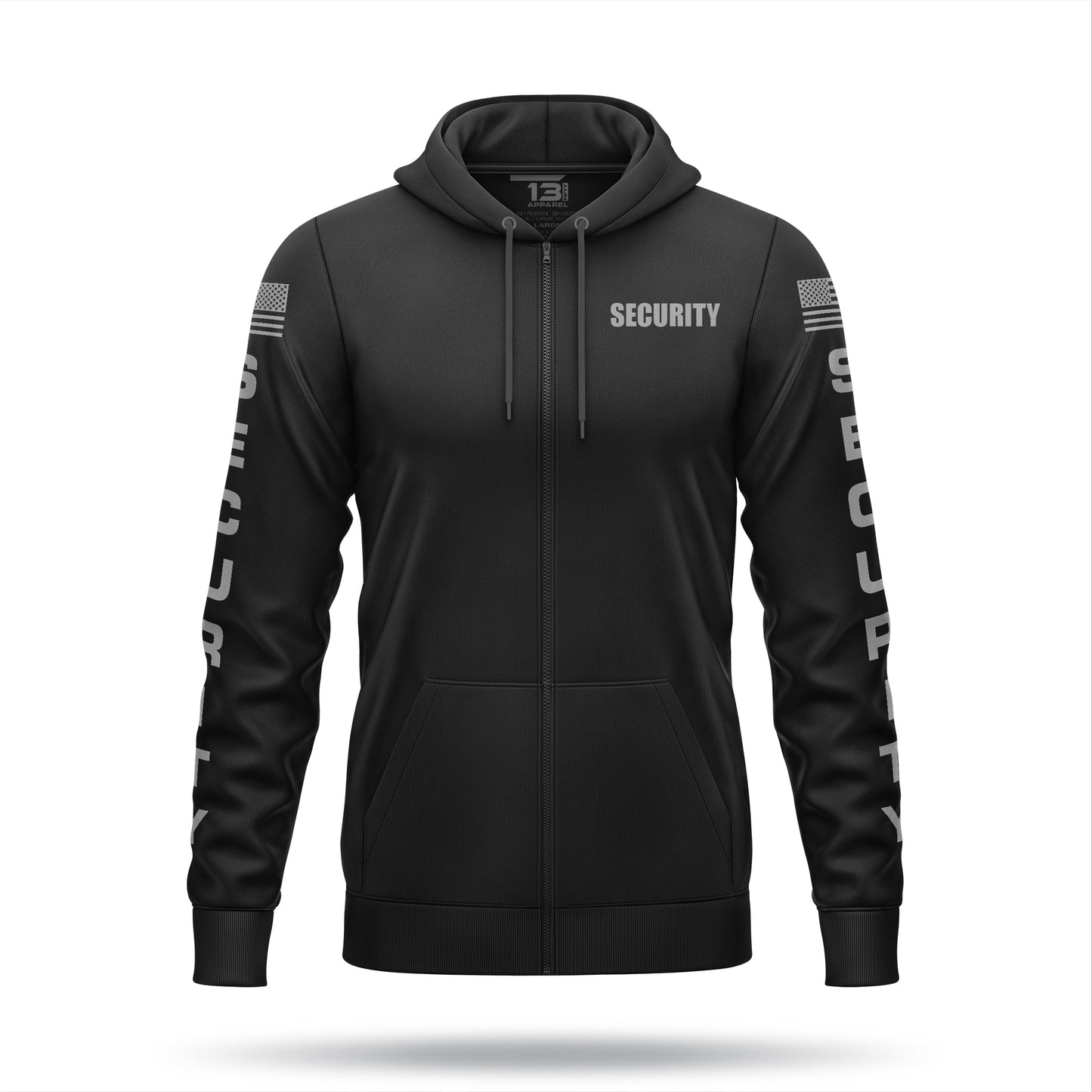 [SECURITY] Performance Full-Zip Hoodie [BLK/GRY]﻿﻿﻿-13 Fifty Apparel