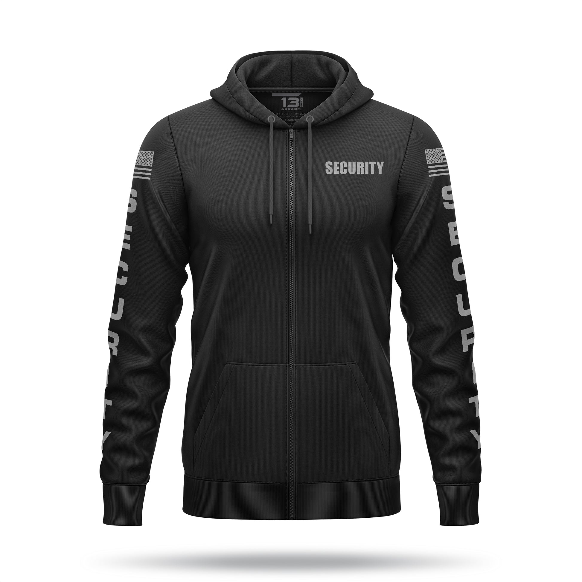 [SECURITY] Performance Full-Zip Hoodie [BLK/GRY]﻿﻿﻿-13 Fifty Apparel