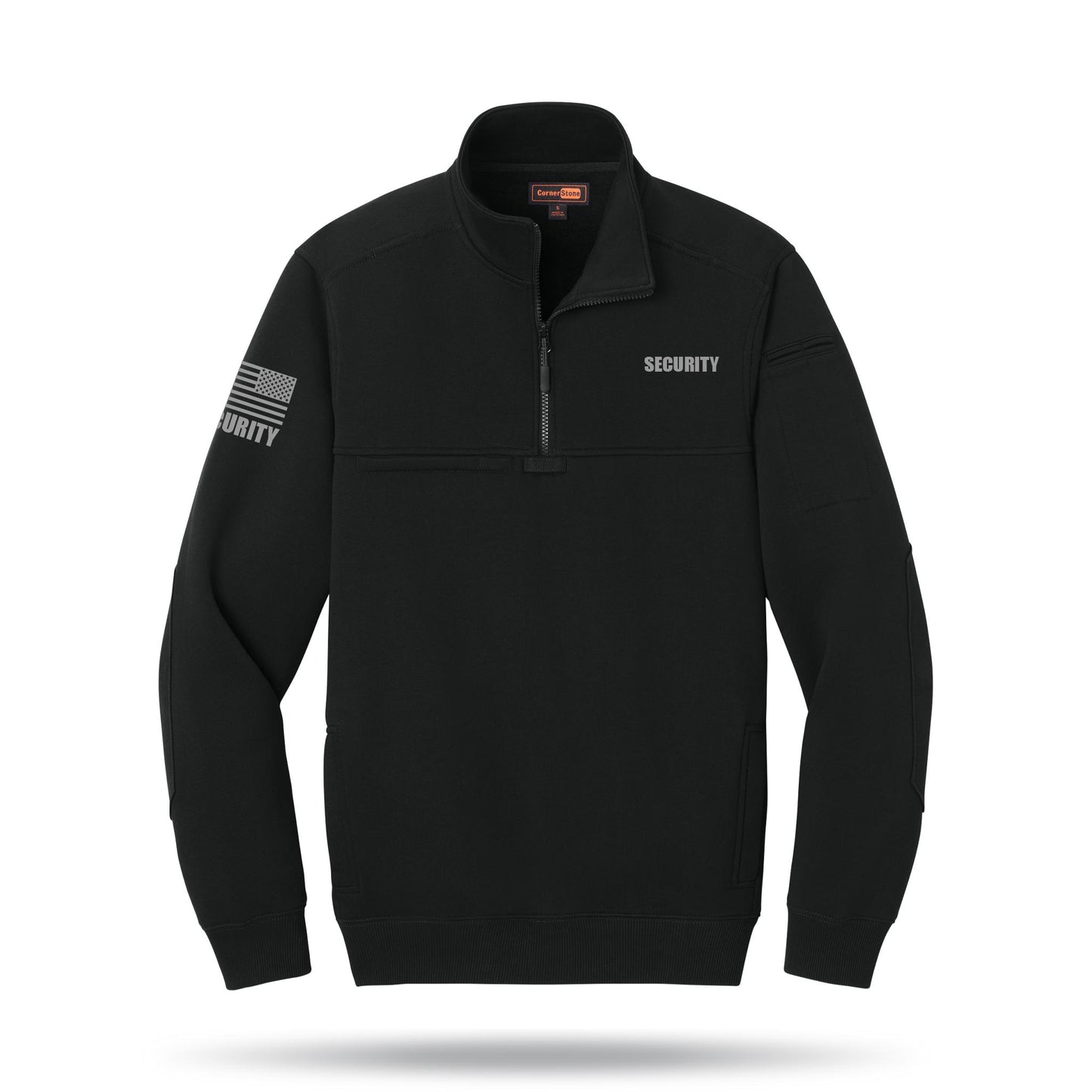 [SECURITY] Tough Fleece Quarter Zip [BLK/GRY]﻿﻿﻿-13 Fifty Apparel