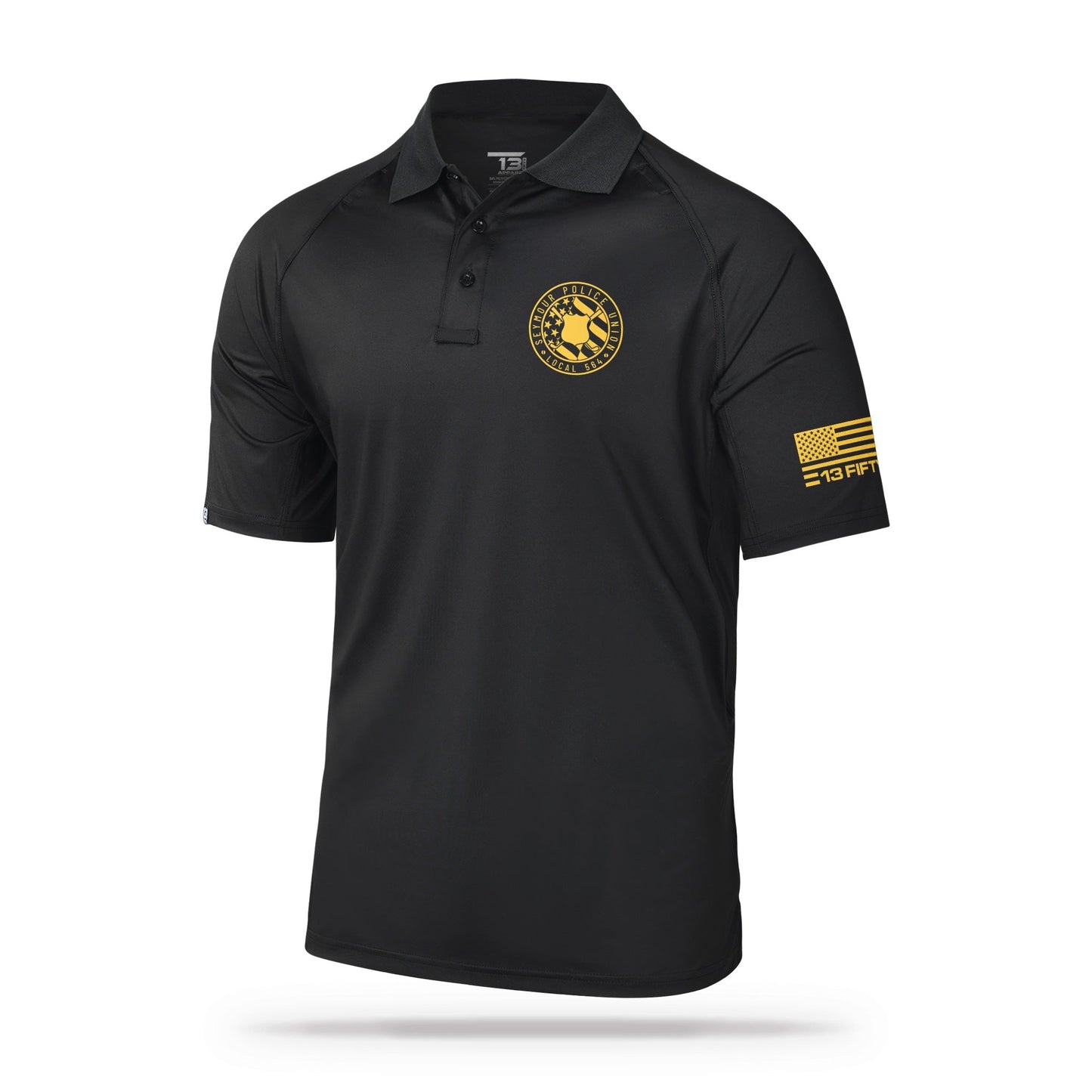 [SEYMOUR PD] Performance Polo [BLK/GLD]-13 Fifty Apparel