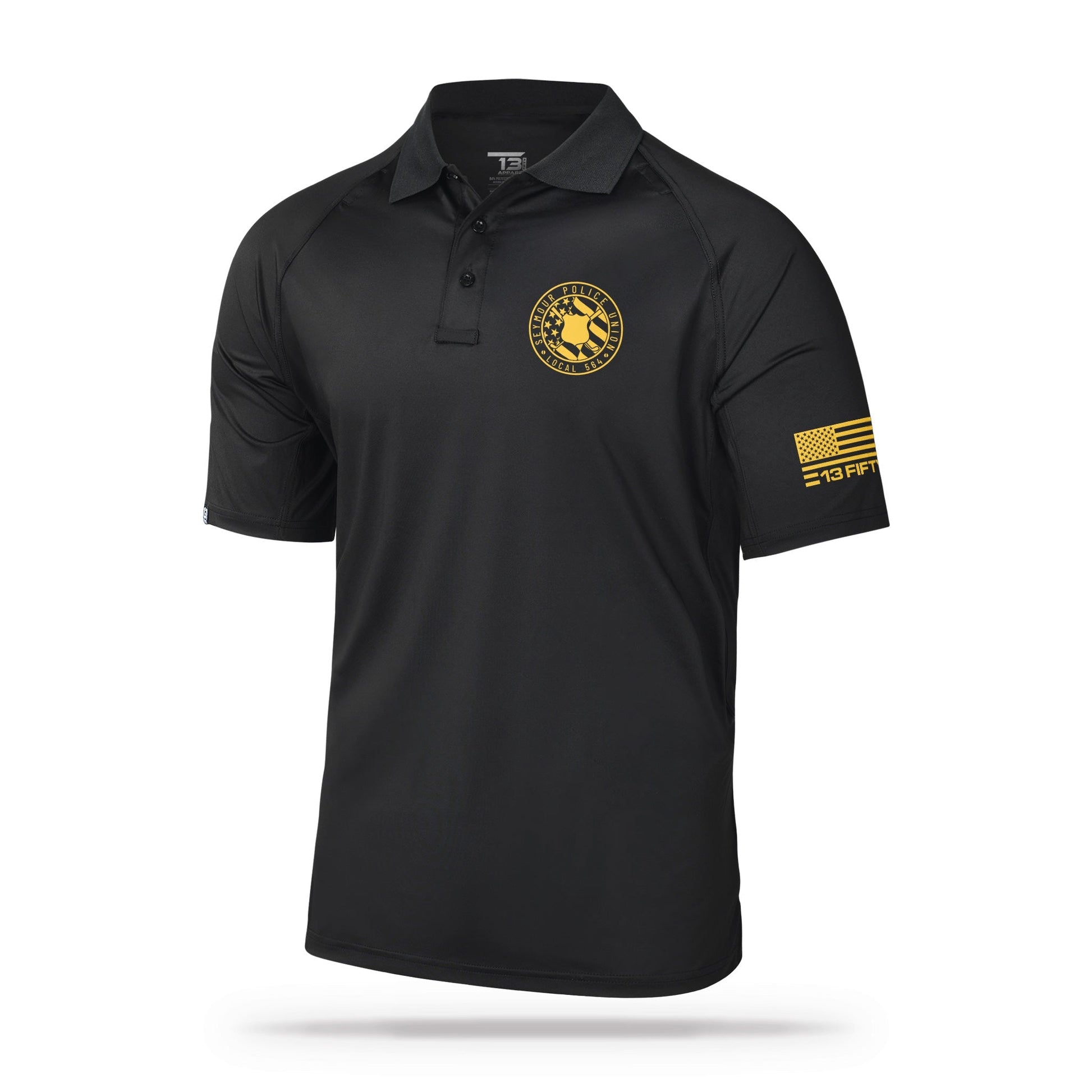 [SEYMOUR PD] Performance Polo [BLK/GLD]-13 Fifty Apparel