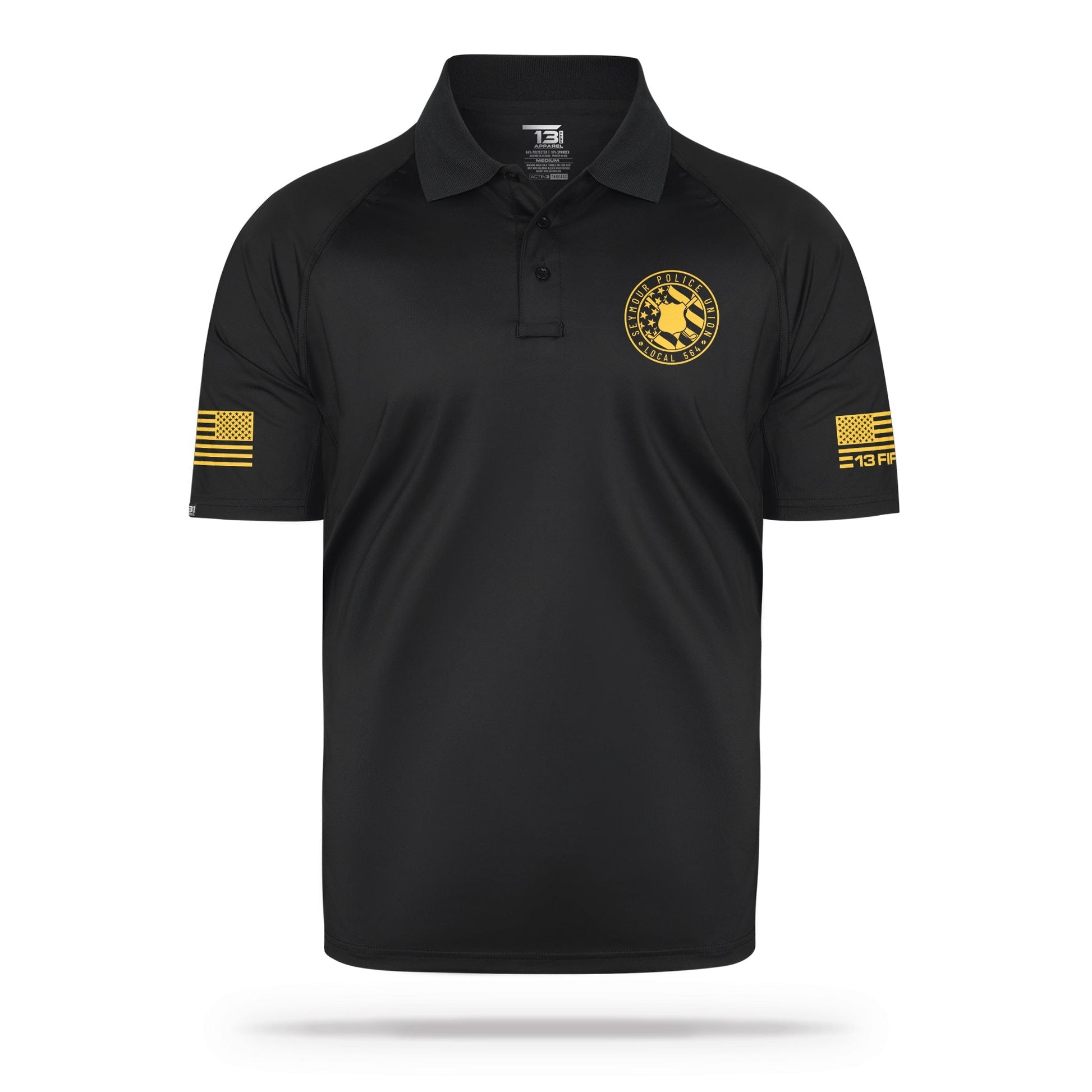 [SEYMOUR PD] Performance Polo [BLK/GLD]-13 Fifty Apparel