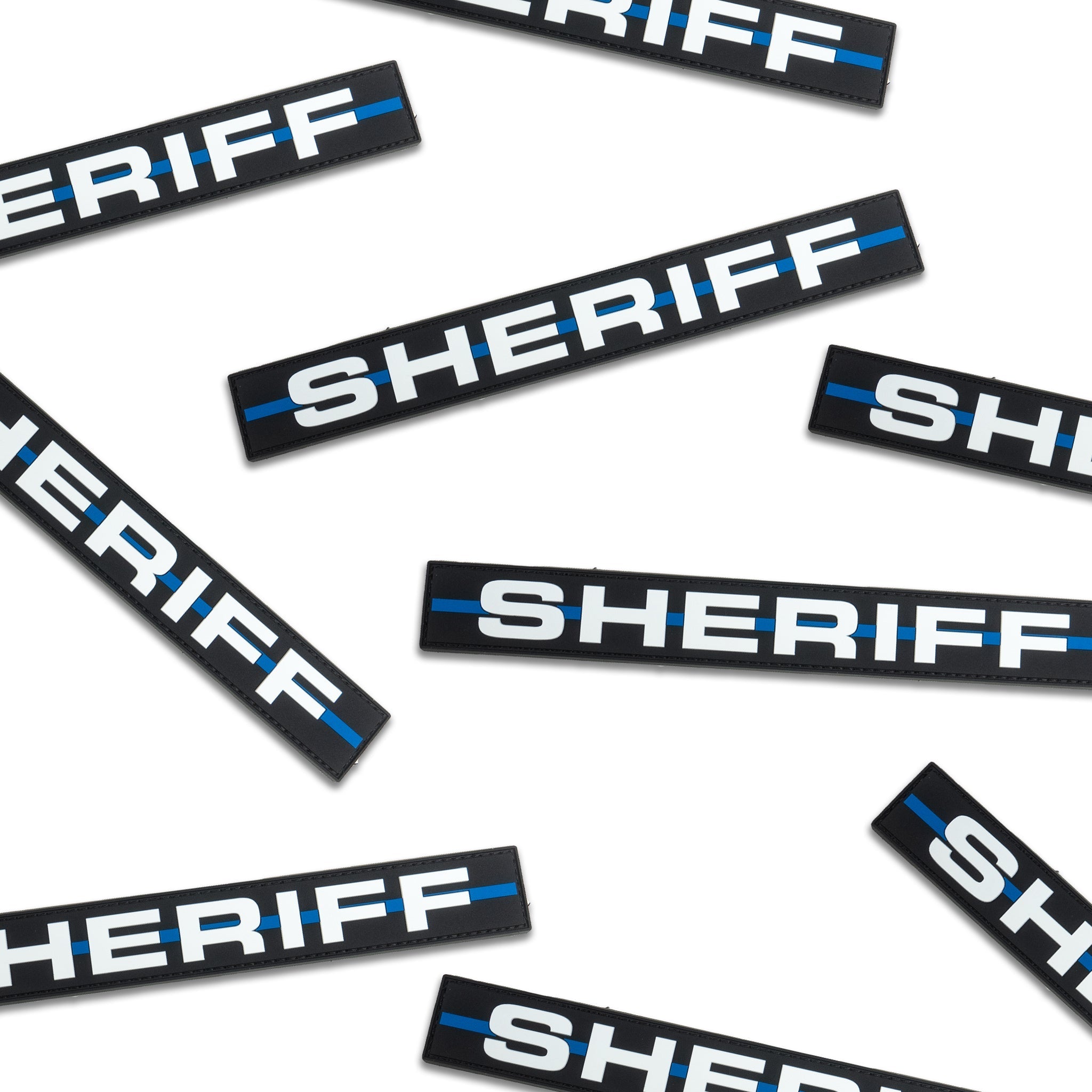 m*1様 13 Fifty Apparel製 sheriffパッチPVC 前後セ SHERIFF] Blue Line PVC Patch [BLK/WHT] | 13 Fifty Apparel
