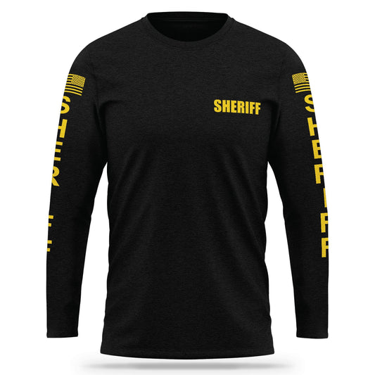 [SHERIFF] Cotton Blend Long Sleeve [BLK/GLD]-13 Fifty Apparel