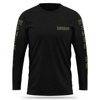 [SHERIFF] Cotton Blend Long Sleeve [BLK/GRN]-13 Fifty Apparel