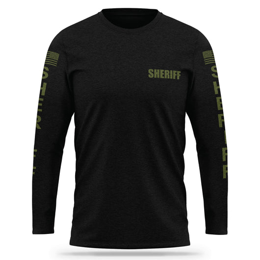 [SHERIFF] Cotton Blend Long Sleeve [BLK/GRN]-13 Fifty Apparel