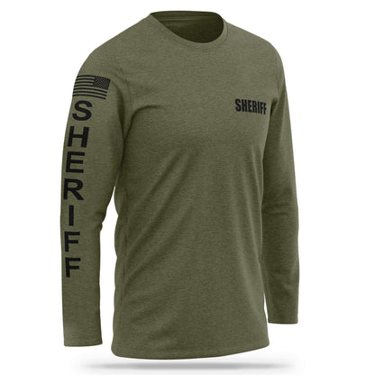 [SHERIFF] Cotton Blend Long Sleeve [GRN/BLK]-13 Fifty Apparel