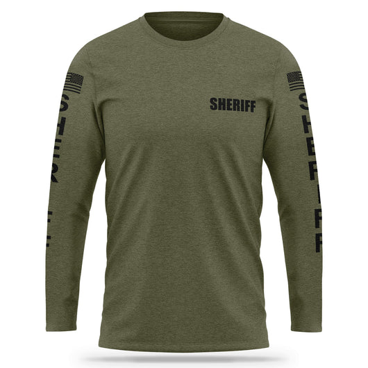 [SHERIFF] Cotton Blend Long Sleeve [GRN/BLK]-13 Fifty Apparel