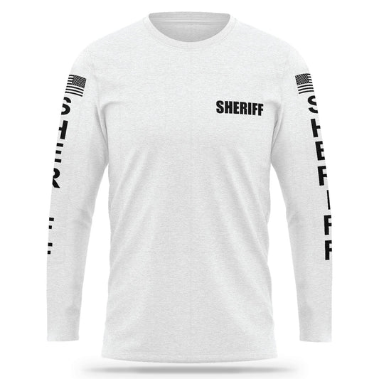 [SHERIFF] Cotton Blend Long Sleeve [WHT/BLK]-13 Fifty Apparel