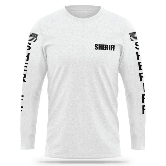 [SHERIFF] Cotton Blend Long Sleeve [WHT/BLK]-13 Fifty Apparel