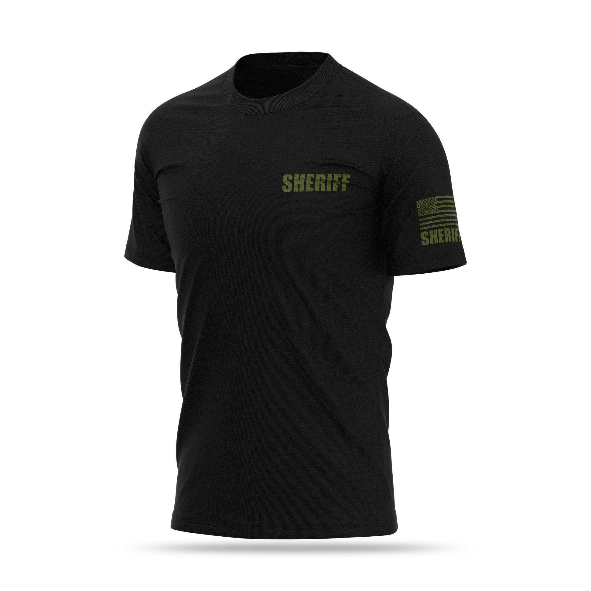 [SHERIFF] Cotton Blend Shirt [BLK/GRN]-13 Fifty Apparel