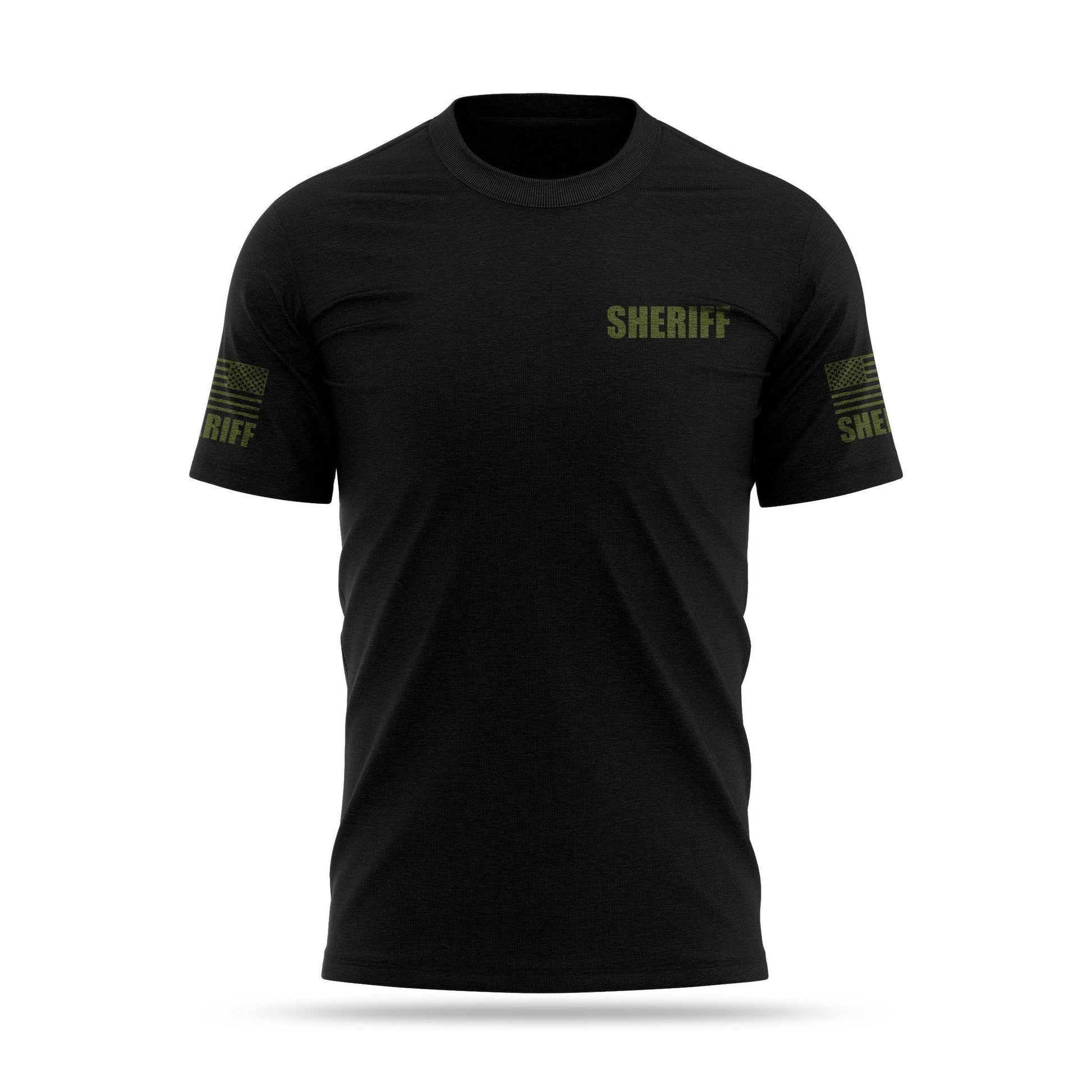 [SHERIFF] Cotton Blend Shirt [BLK/GRN]-13 Fifty Apparel