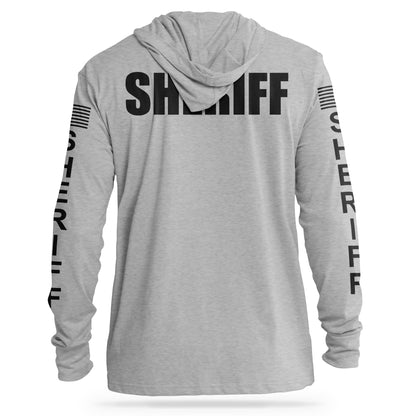 [SHERIFF] Cotton Hooded Tee [GRY/BLK]-13 Fifty Apparel