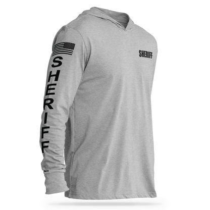 [SHERIFF] Cotton Hooded Tee [GRY/BLK]-13 Fifty Apparel
