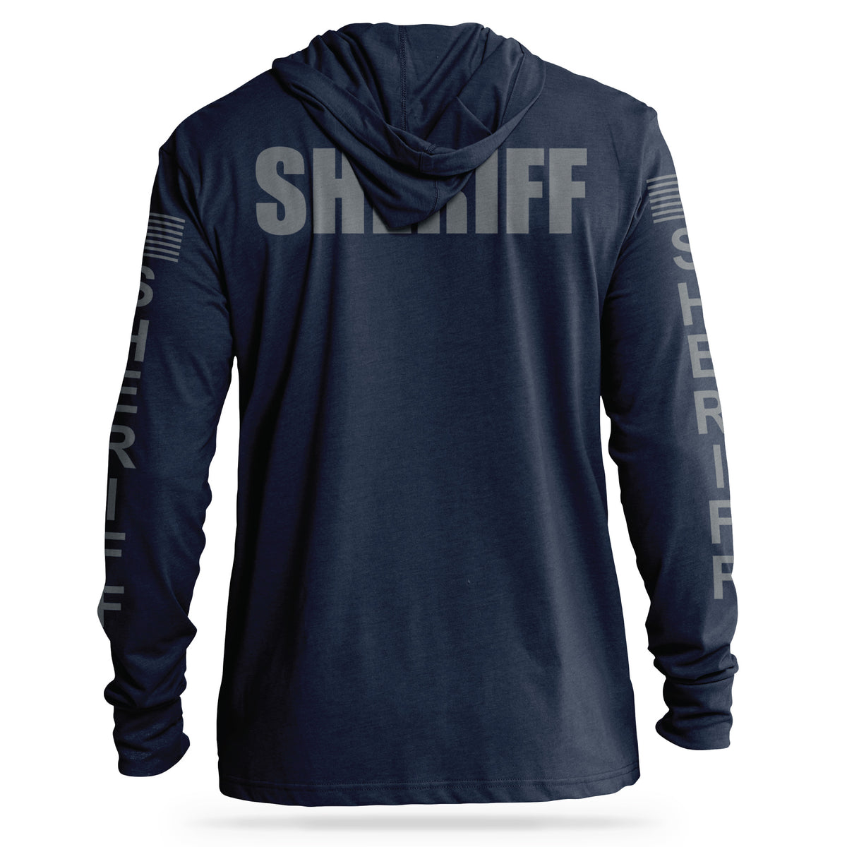 [SHERIFF] Cotton Hooded Tee [NVY/GRY]-13 Fifty Apparel