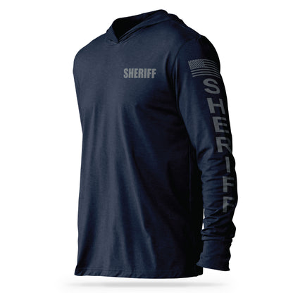 [SHERIFF] Cotton Hooded Tee [NVY/GRY]-13 Fifty Apparel