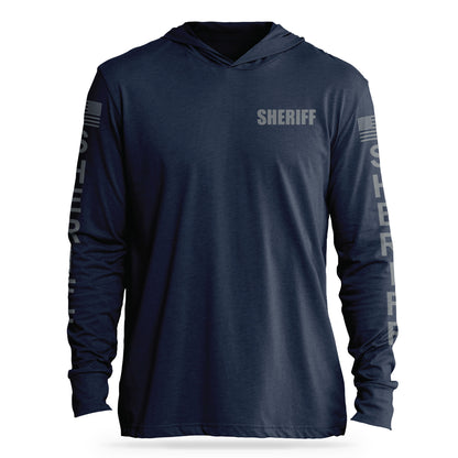 [SHERIFF] Cotton Hooded Tee [NVY/GRY]-13 Fifty Apparel