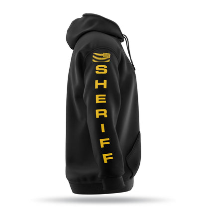 [SHERIFF] ﻿Heavy Blend Hoodie [BLK/GLD]-13 Fifty Apparel