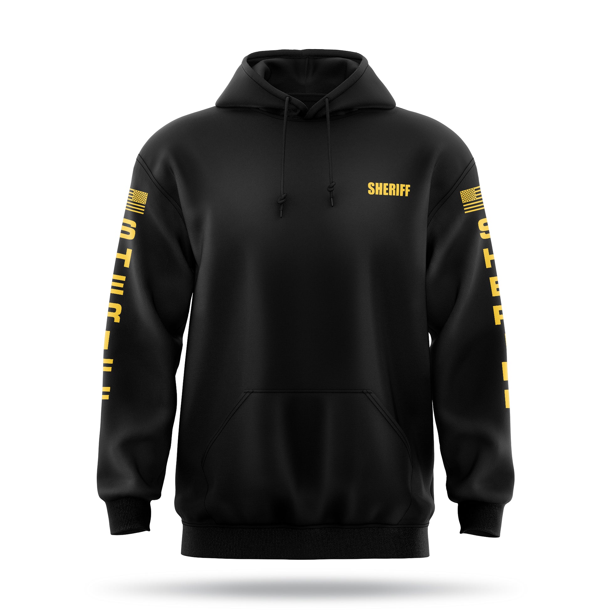 [SHERIFF] ﻿Heavy Blend Hoodie [BLK/GLD]-13 Fifty Apparel