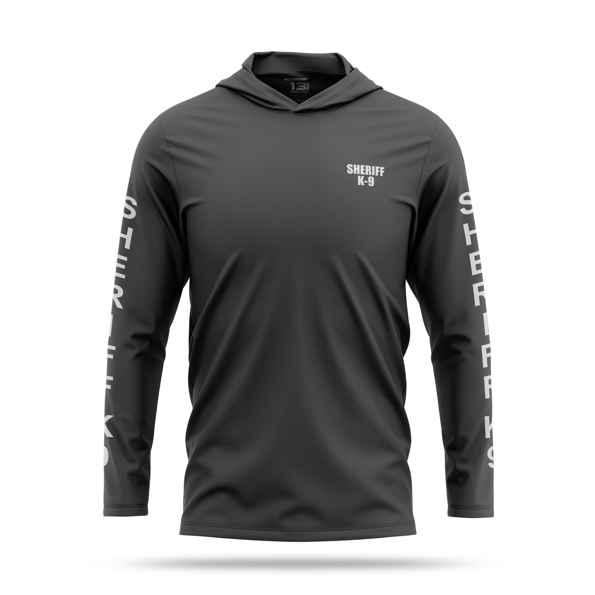 [SHERIFF K9] Men's Hooded Long Sleeve [GRY/WHT] 13 Fifty Apparel 