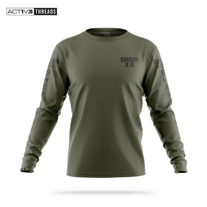 [SHERIFF K9] Men's Performance Long Sleeve [GRN/BLK]-13 Fifty Apparel