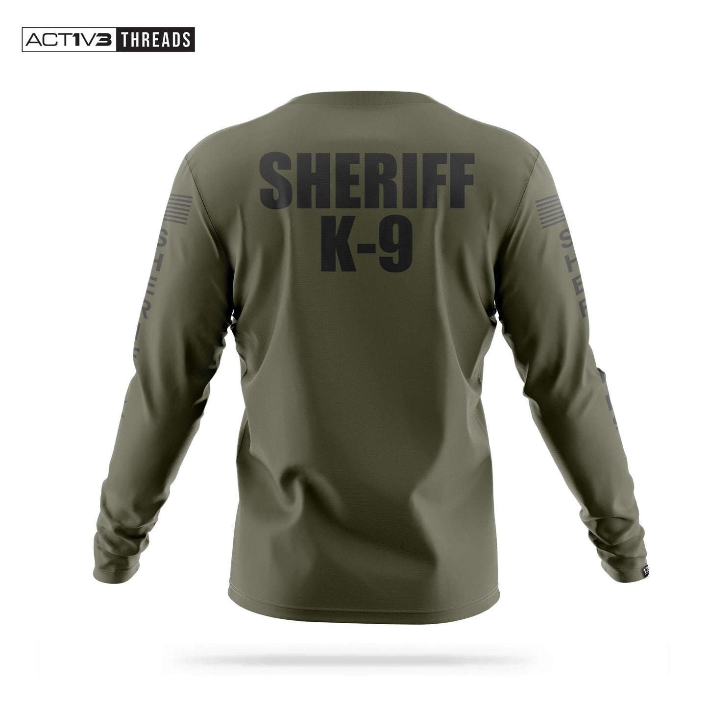 [SHERIFF K9] Men's Performance Long Sleeve [GRN/BLK]-13 Fifty Apparel