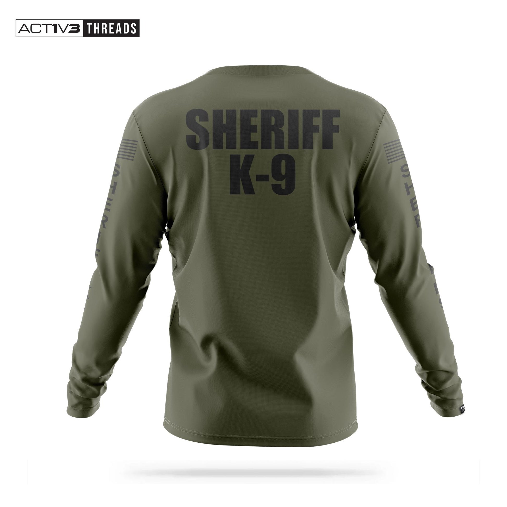 [SHERIFF K9] Men's Performance Long Sleeve [GRN/BLK]-13 Fifty Apparel