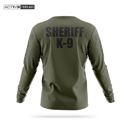 [SHERIFF K9] Men's Performance Long Sleeve [GRN/BLK]-13 Fifty Apparel