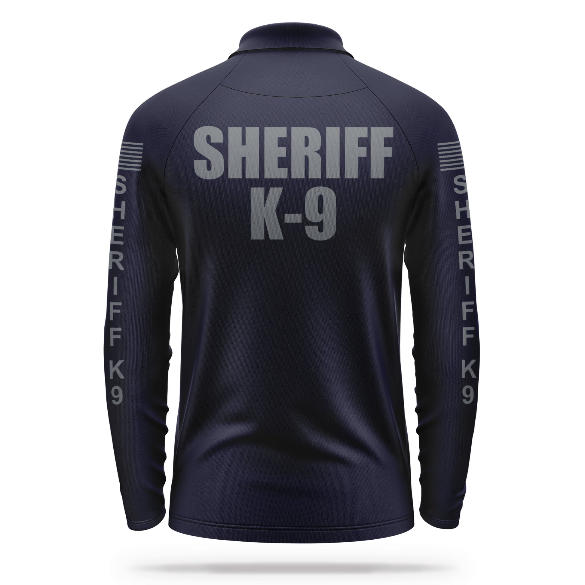 [SHERIFF K9] Men's Performance Polo Long Sleeve [NVY/GRY] 13 Fifty Apparel 