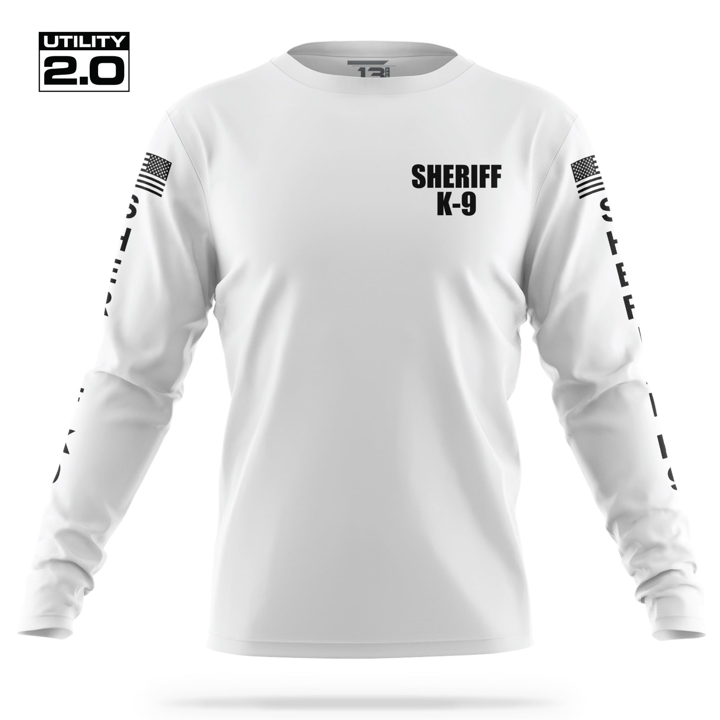 [SHERIFF K9] Men's Utility 2.0 Long Sleeve [WHT/BLK]-13 Fifty Apparel