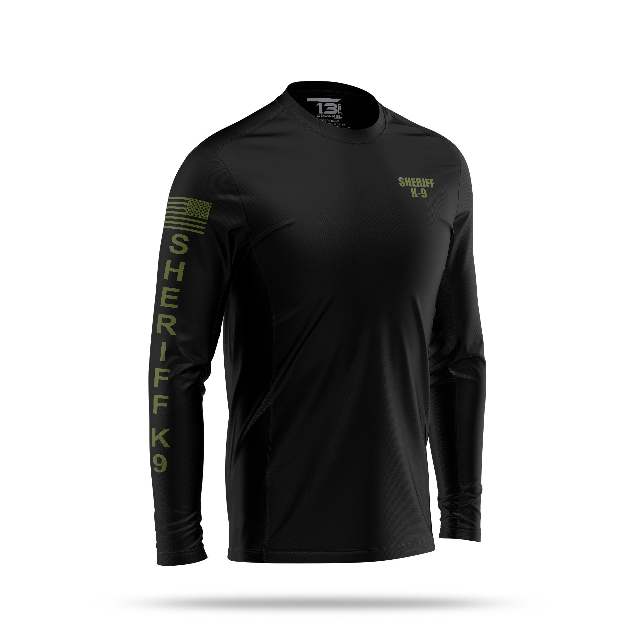 [SHERIFF K9] Men's Utility Long Sleeve [BLK/GRN]-13 Fifty Apparel