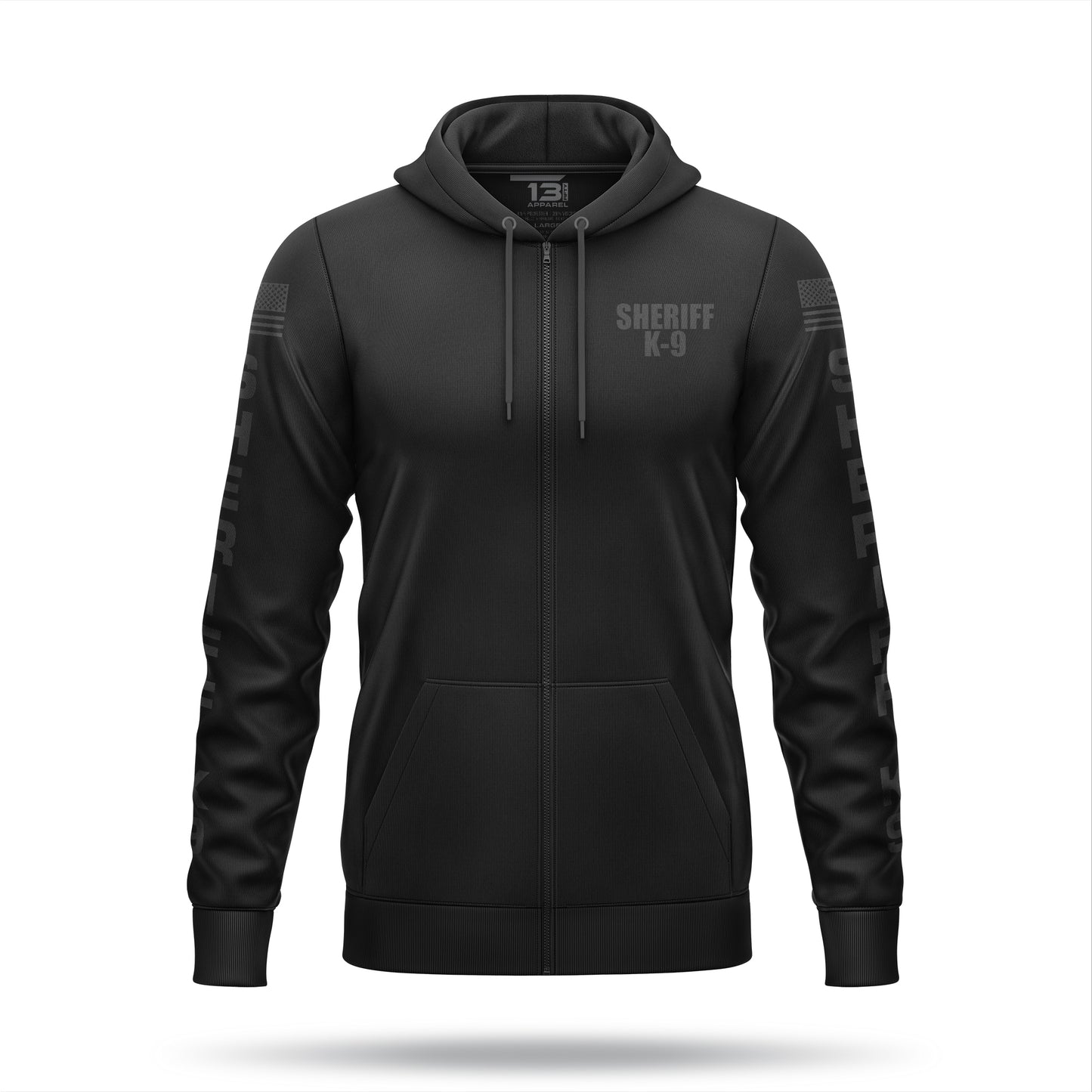 [SHERIFF K9] Performance Full-Zip Hoodie [BLK/BLK]-13 Fifty Apparel