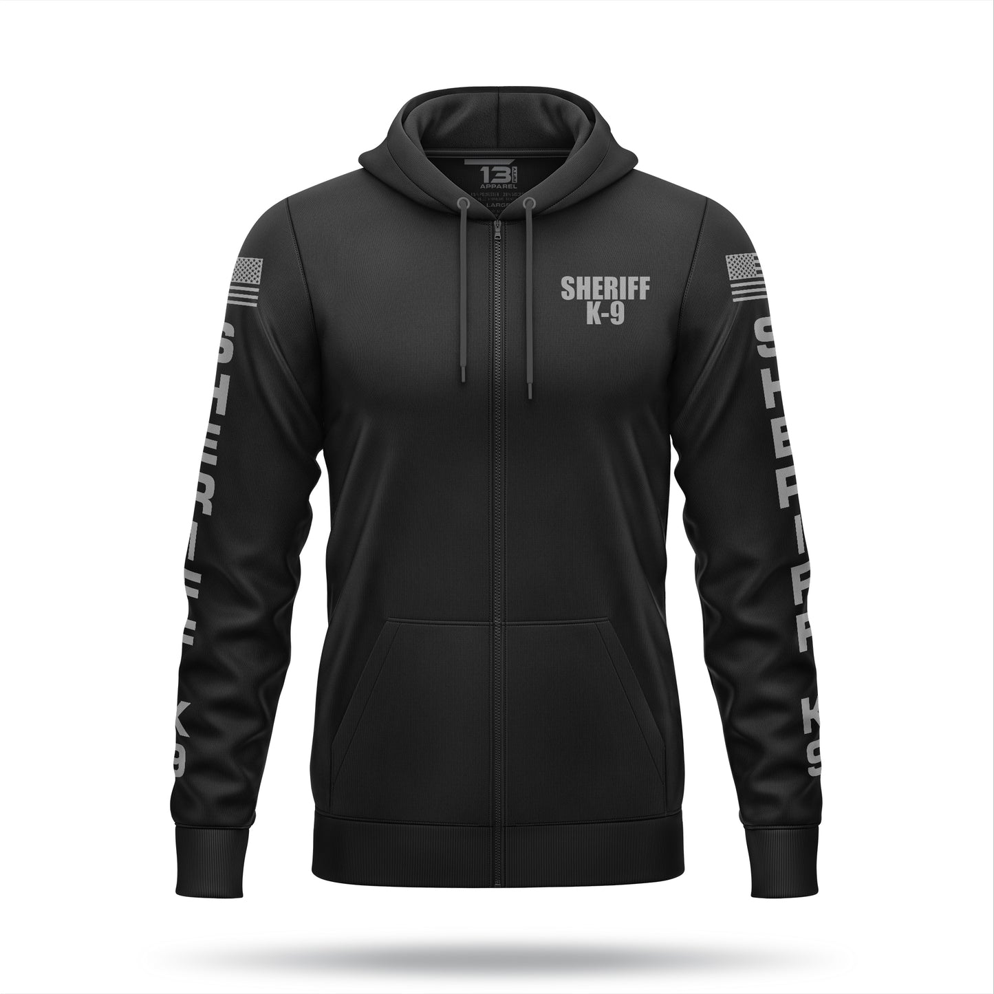 [SHERIFF K9] Performance Full-Zip Hoodie [BLK/GRY]-13 Fifty Apparel
