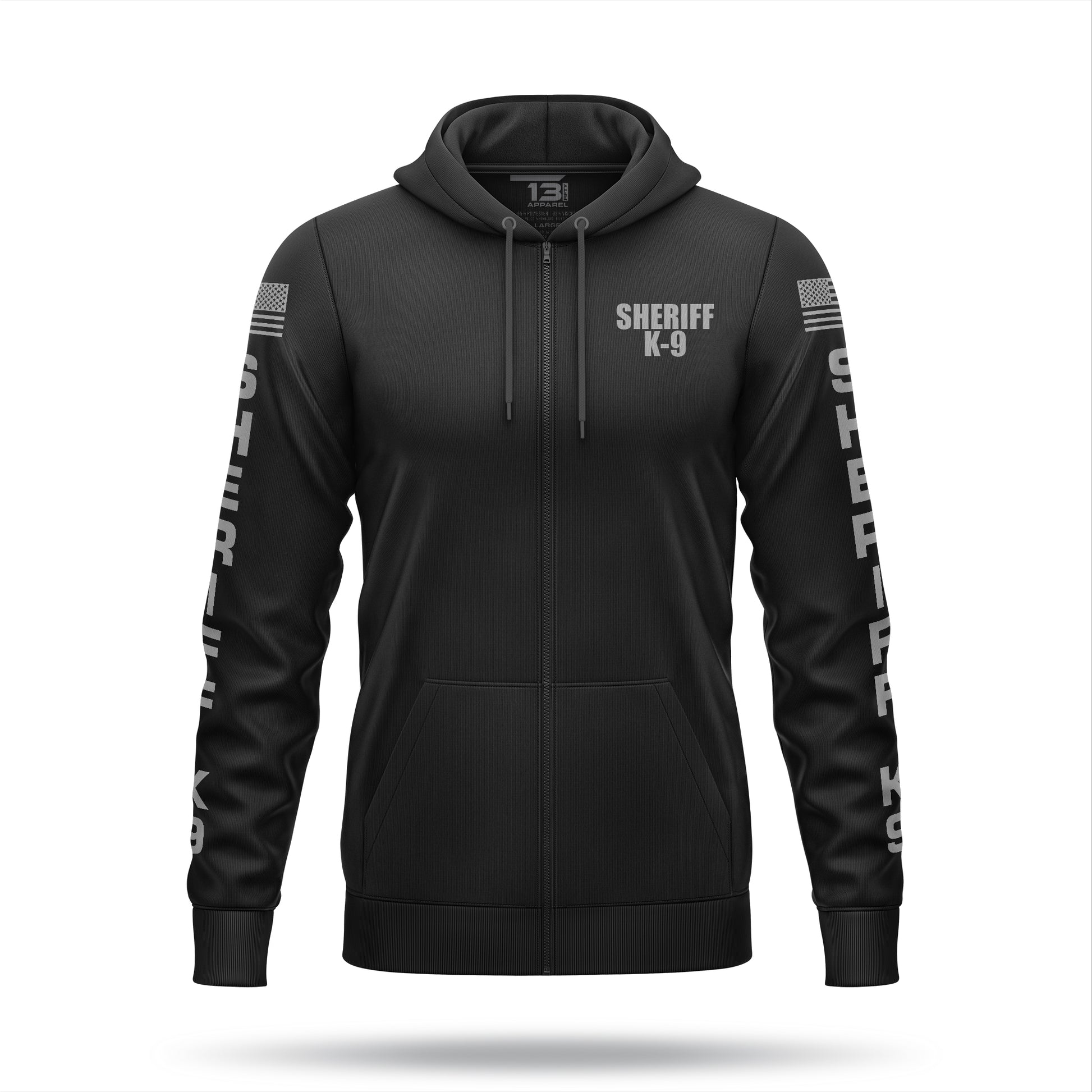 [SHERIFF K9] Performance Full-Zip Hoodie [BLK/GRY]-13 Fifty Apparel