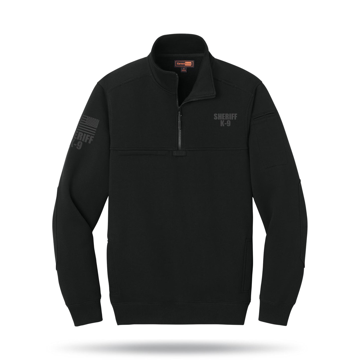 [SHERIFF K9] Tough Fleece Quarter Zip [BLK/BLK]-13 Fifty Apparel
