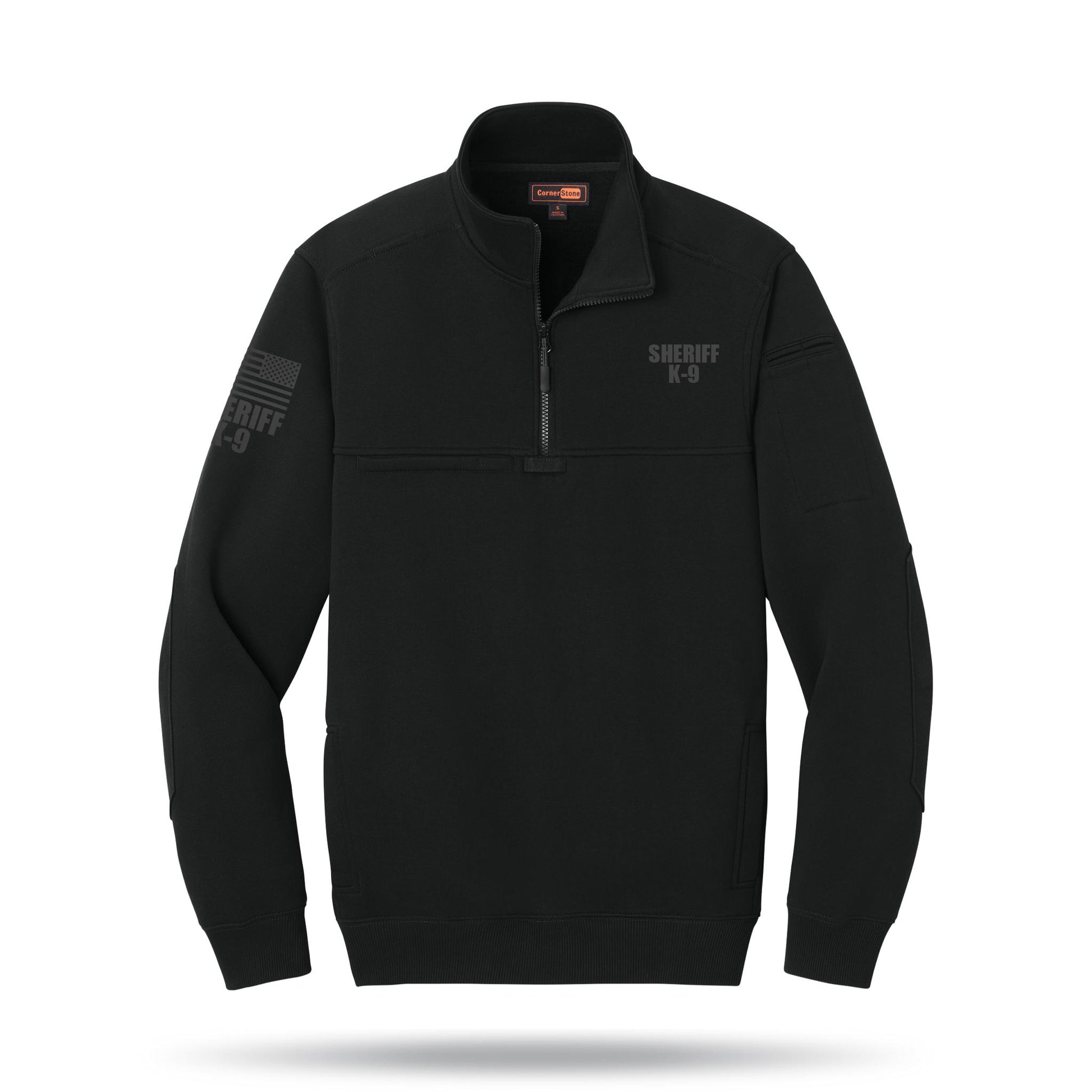 [SHERIFF K9] Tough Fleece Quarter Zip [BLK/BLK]-13 Fifty Apparel