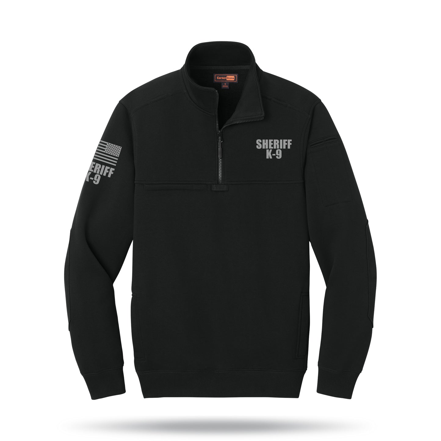 [SHERIFF K9] Tough Fleece Quarter Zip [BLK/GRY]﻿﻿﻿-13 Fifty Apparel