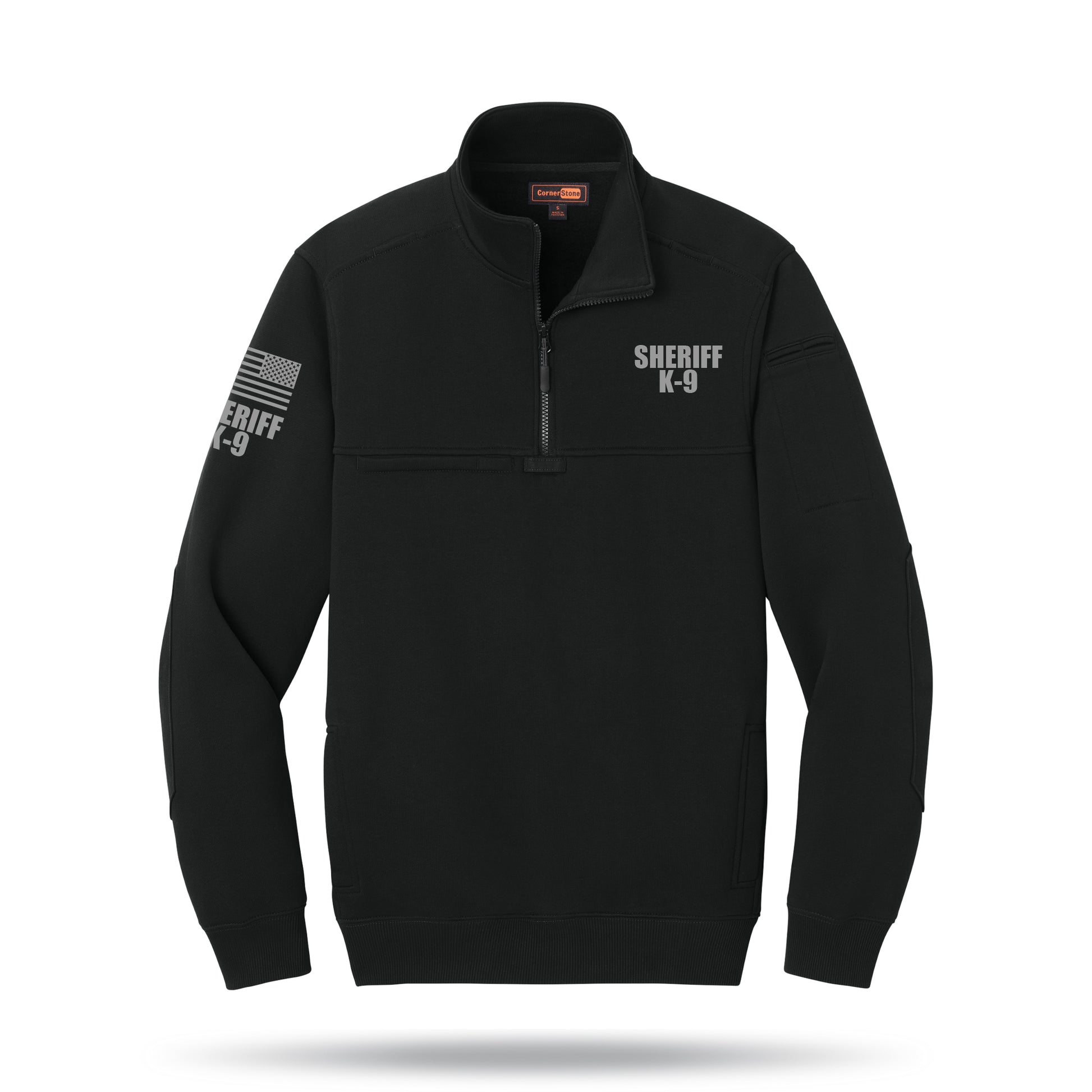 [SHERIFF K9] Tough Fleece Quarter Zip [BLK/GRY]﻿﻿﻿-13 Fifty Apparel