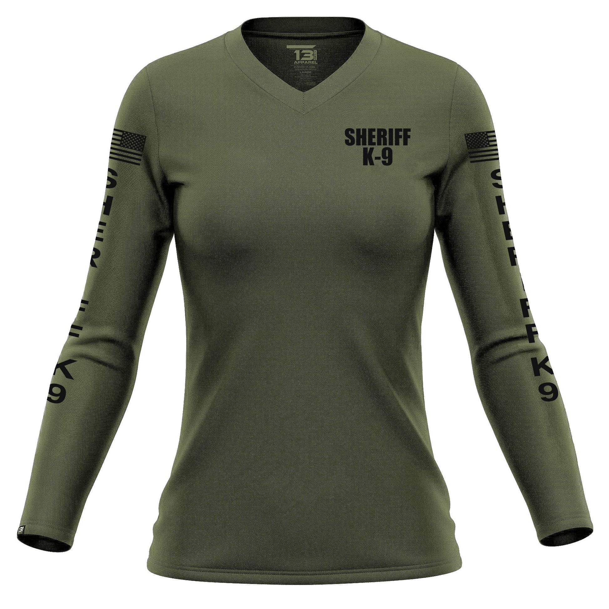 [SHERIFF K9] Women's Performance Long Sleeve [GRN/BLK]-13 Fifty Apparel