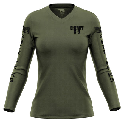[SHERIFF K9] Women's Performance Long Sleeve [GRN/BLK]-13 Fifty Apparel