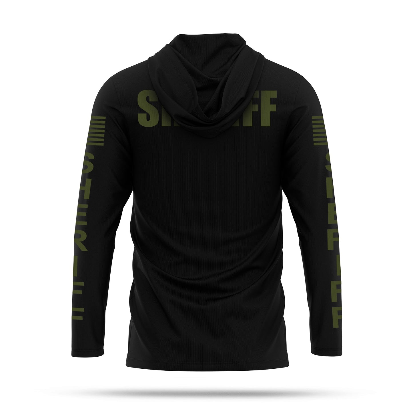 [SHERIFF] Men's Performance Hooded Long Sleeve [BLK/GRN]-13 Fifty Apparel