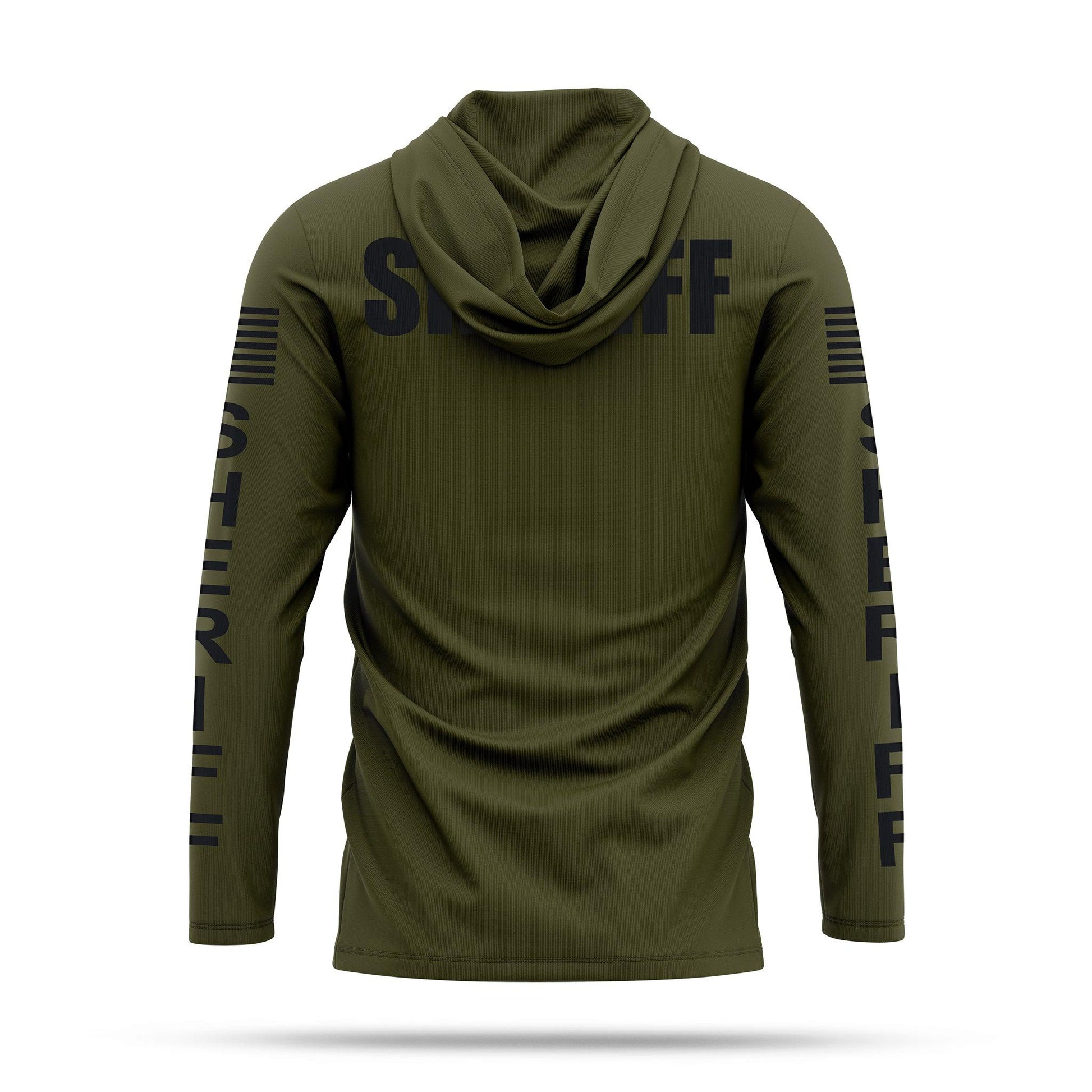 [SHERIFF] Men's Performance Hooded Long Sleeve [GRN/BLK]-13 Fifty Apparel