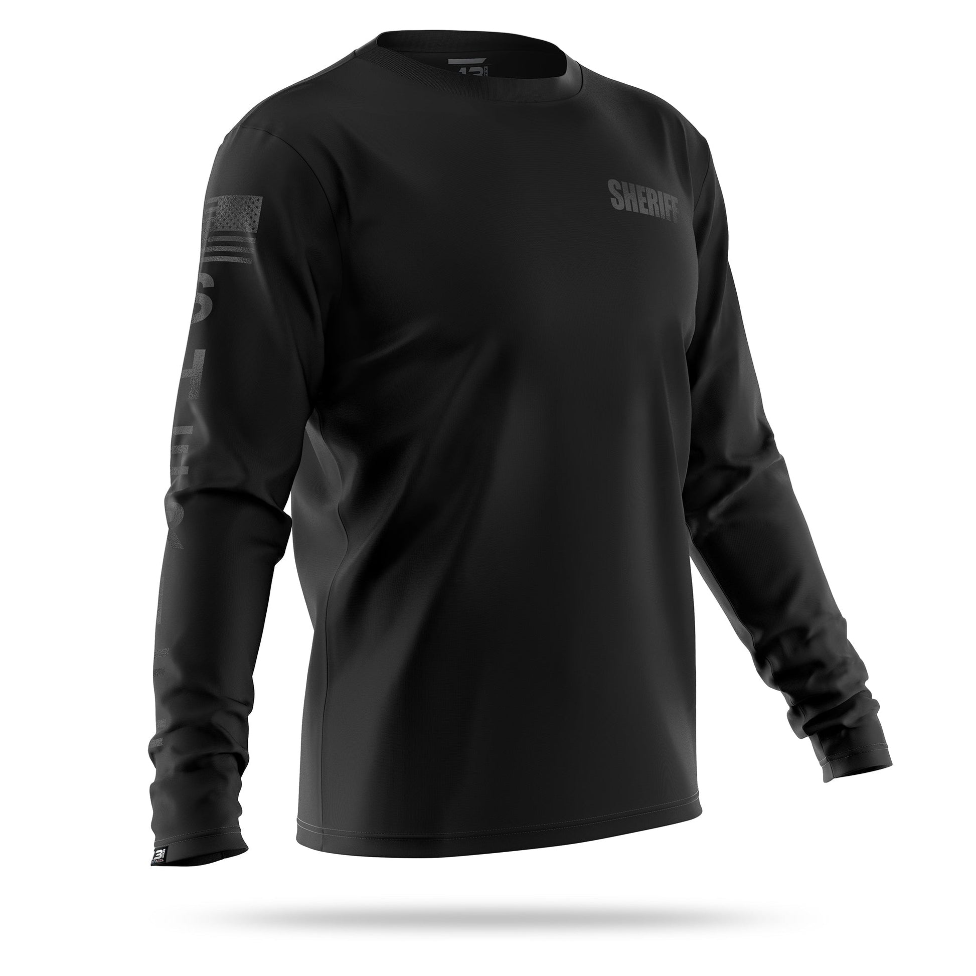 [SHERIFF] Men's Performance Long Sleeve [BLK/BLK]-13 Fifty Apparel