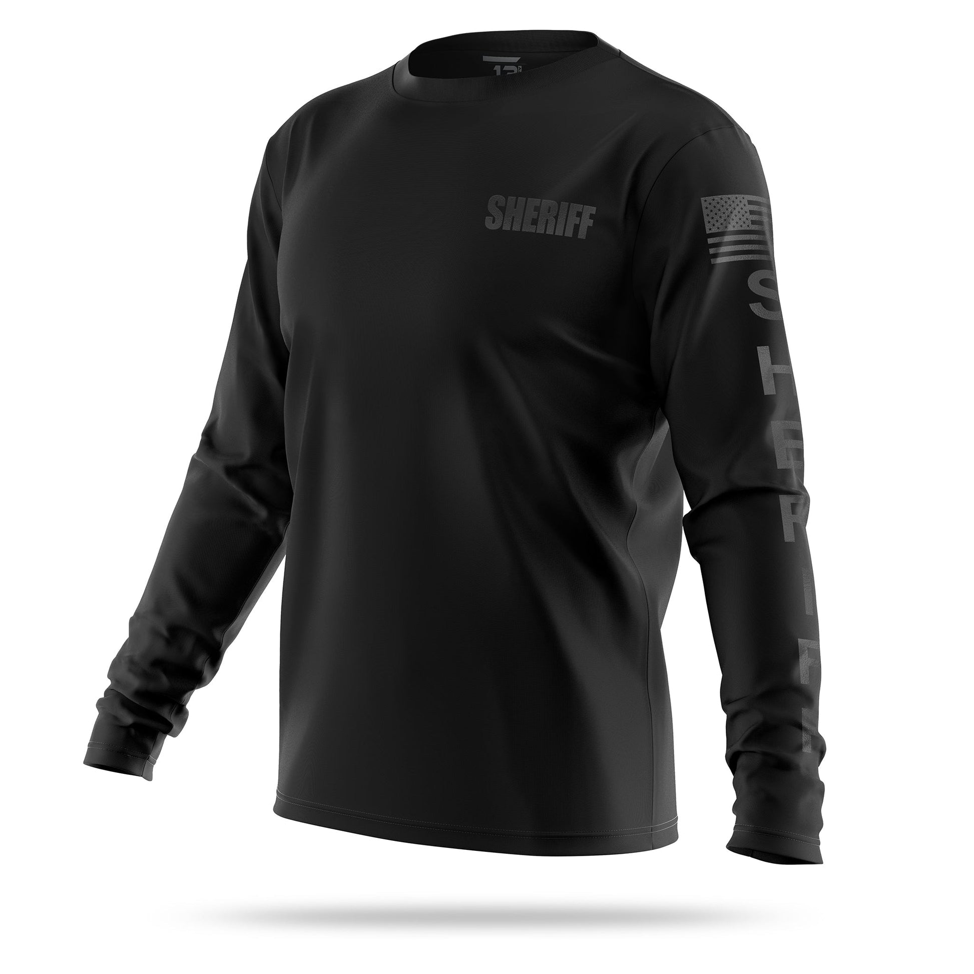 [SHERIFF] Men's Performance Long Sleeve [BLK/BLK]-13 Fifty Apparel