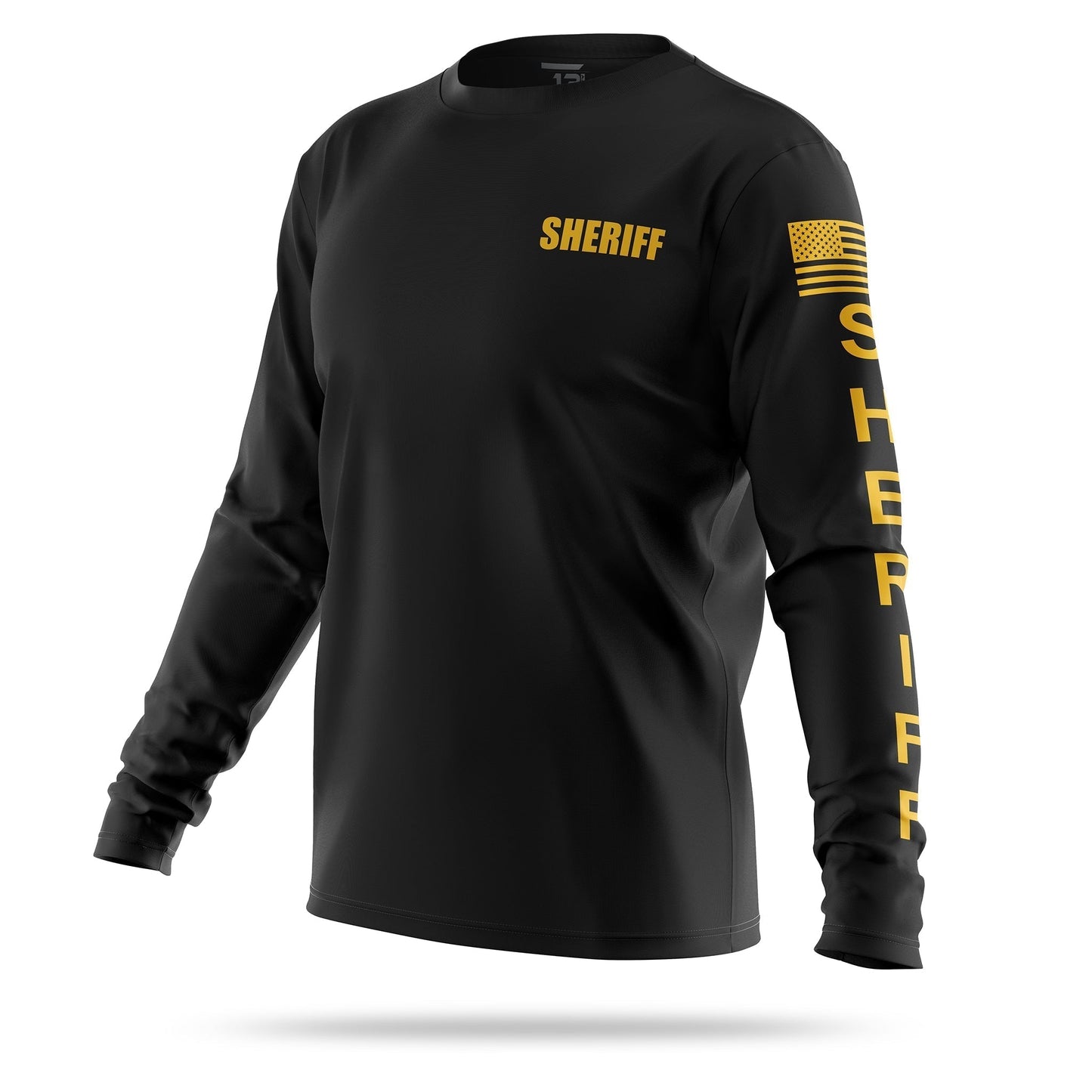 [SHERIFF] Men's Performance Long Sleeve [BLK/GLD]-13 Fifty Apparel